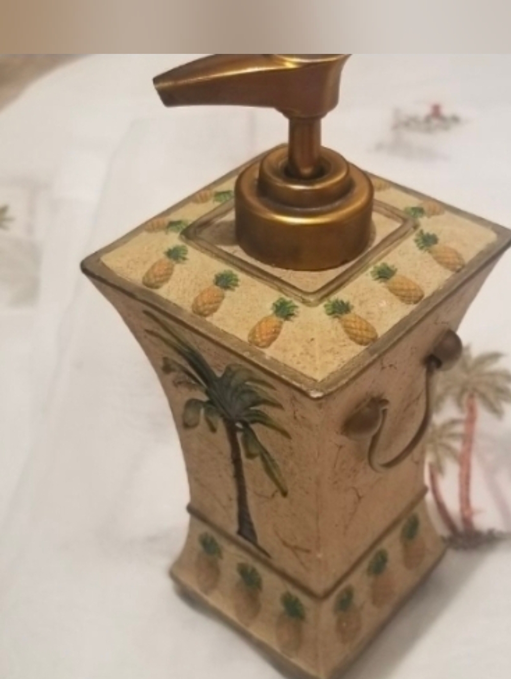 Tropical Palm Tree Bathroom Accessories 4 Piece Set - Picture 4 of 9